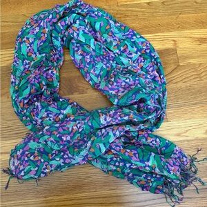 Lilly Pulitzer Vibrant Green and Purple Scarf